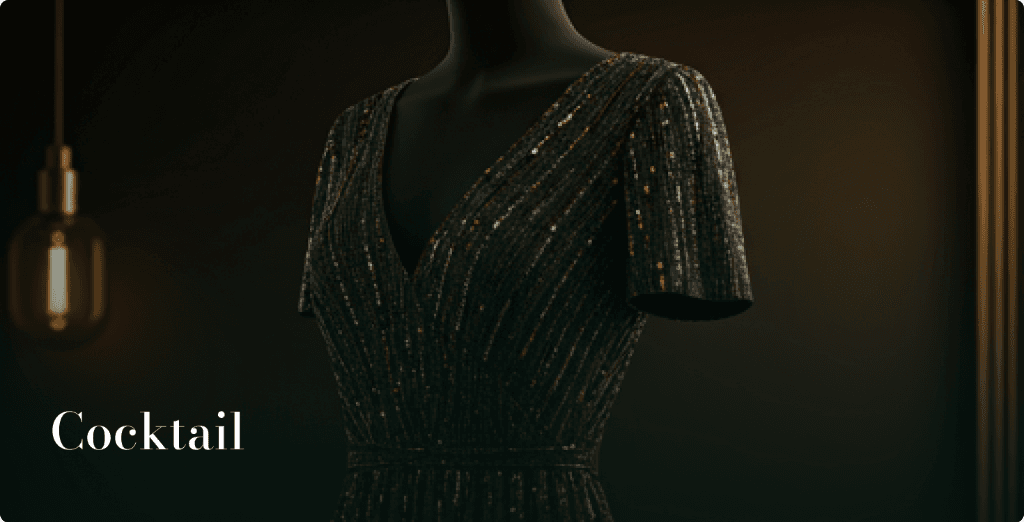 Glamorous cocktail evening wear